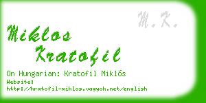 miklos kratofil business card